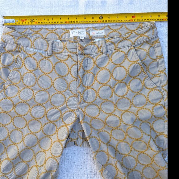 Anthropologie CHINO Women's Relaxed Circle Embroidered Chino Pants Size 33 - Picture 4 of 8